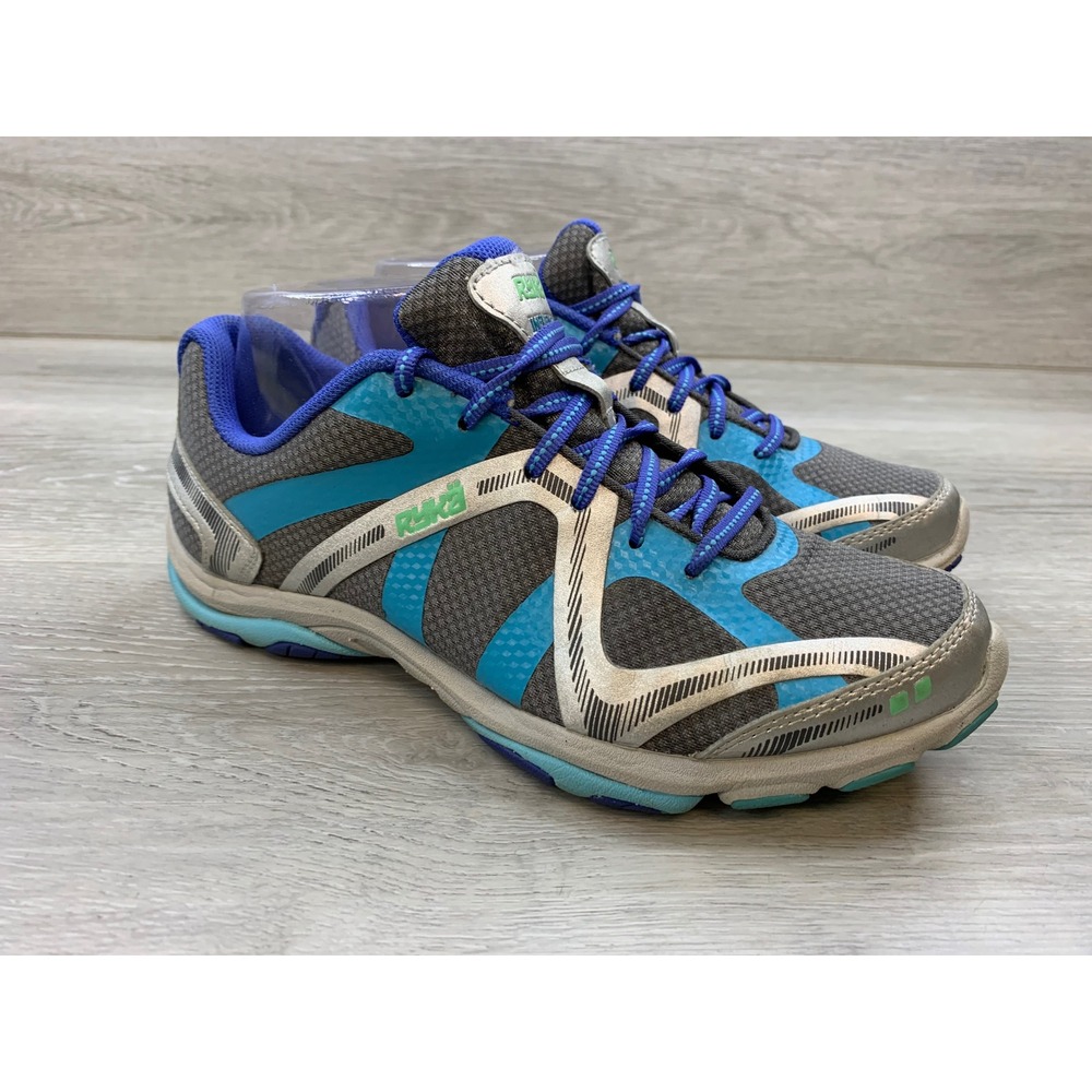 Ryka Influence Women's Cross Training Shoes Blue Grey Silver K1844WVS Size 7